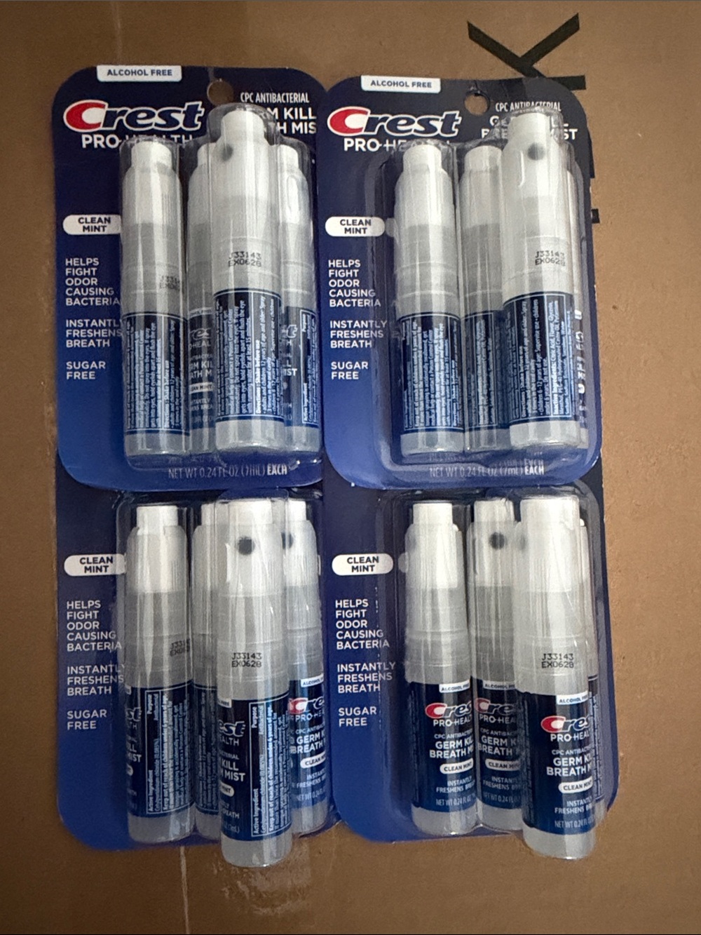 Crest Germ Kill Breath Mist Spray - Clean Mint 4-4 Packs Total 16 Sprays